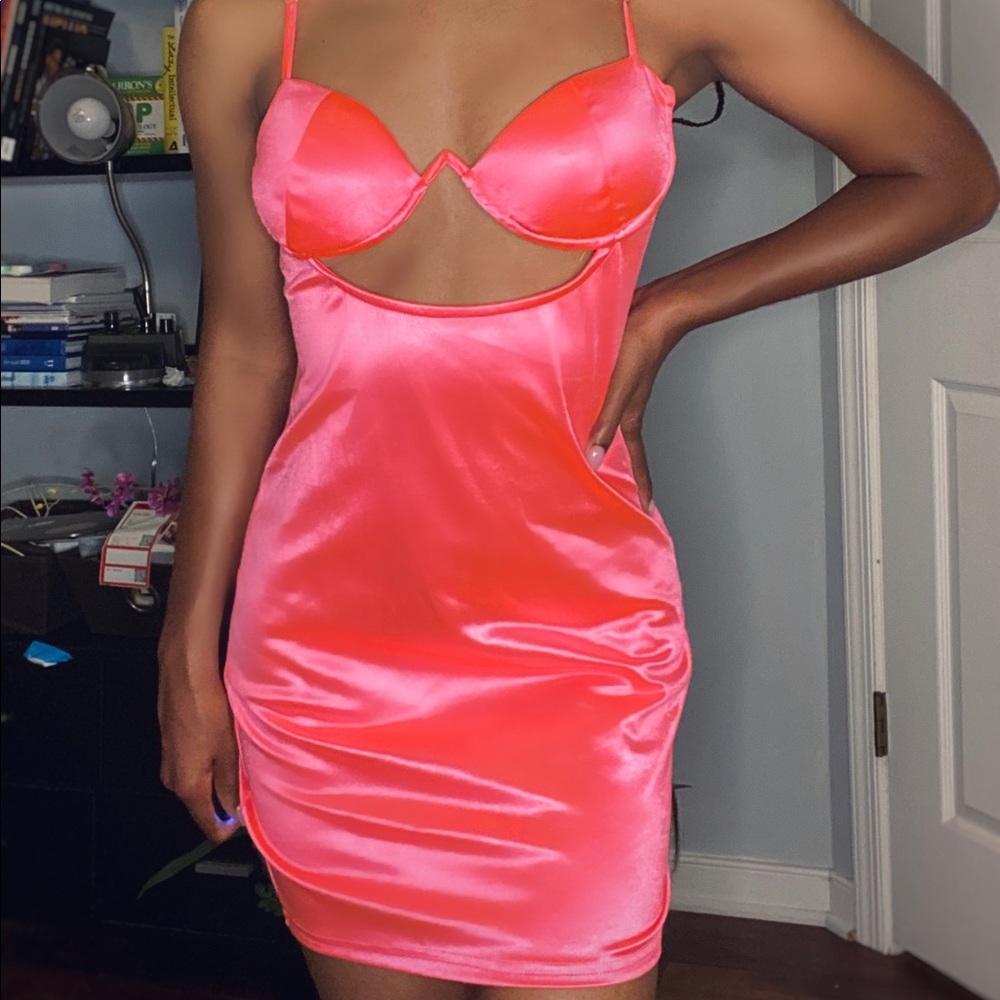 Barbie Pink Silky Bralette Mini Dress